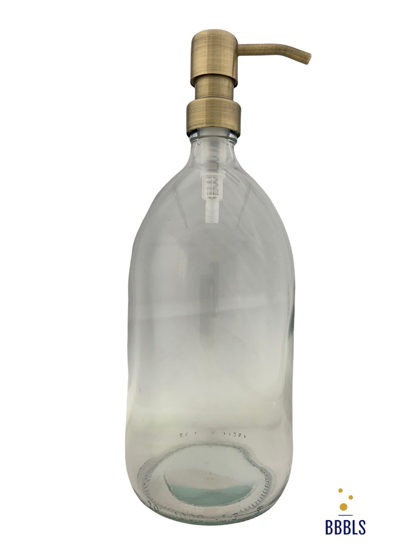 1000ml transparant glas gouden RVS pomp