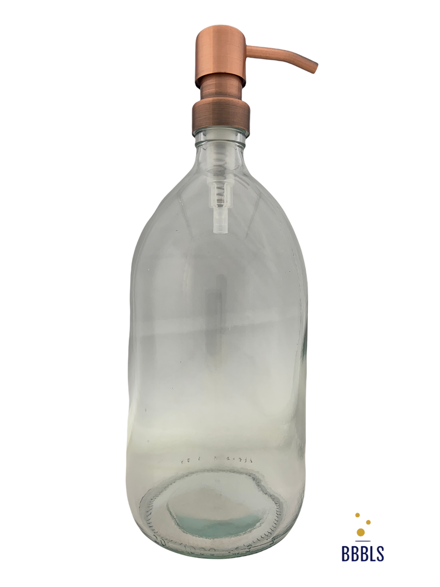 1000ml transparant glas koperen RVS pomp