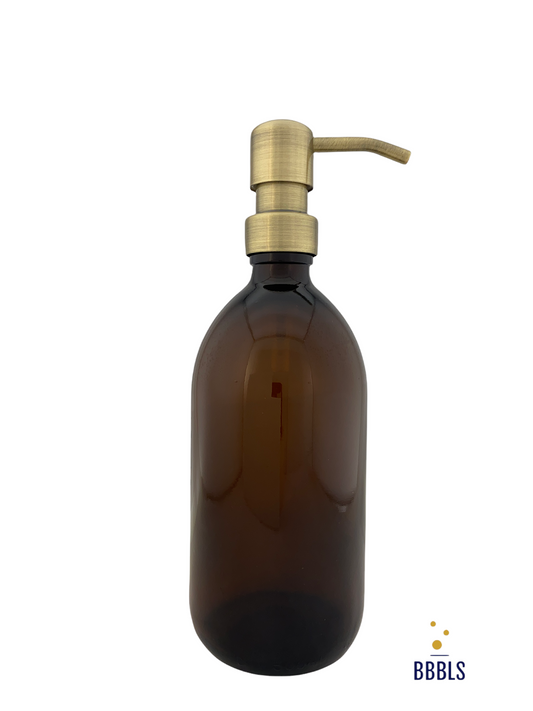 500ml amber glas Gouden RVS pomp