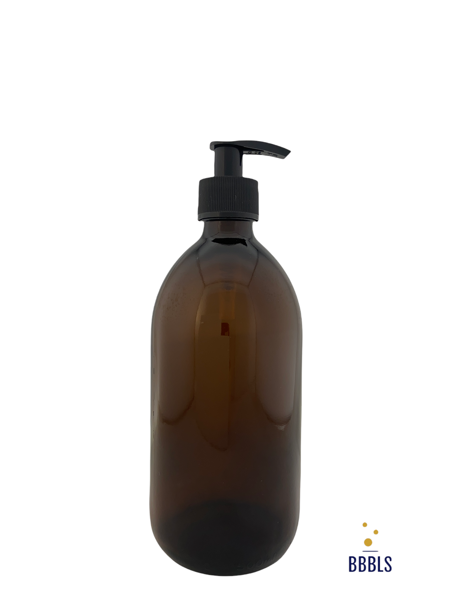 500ml amber glas zwart plastic pomp