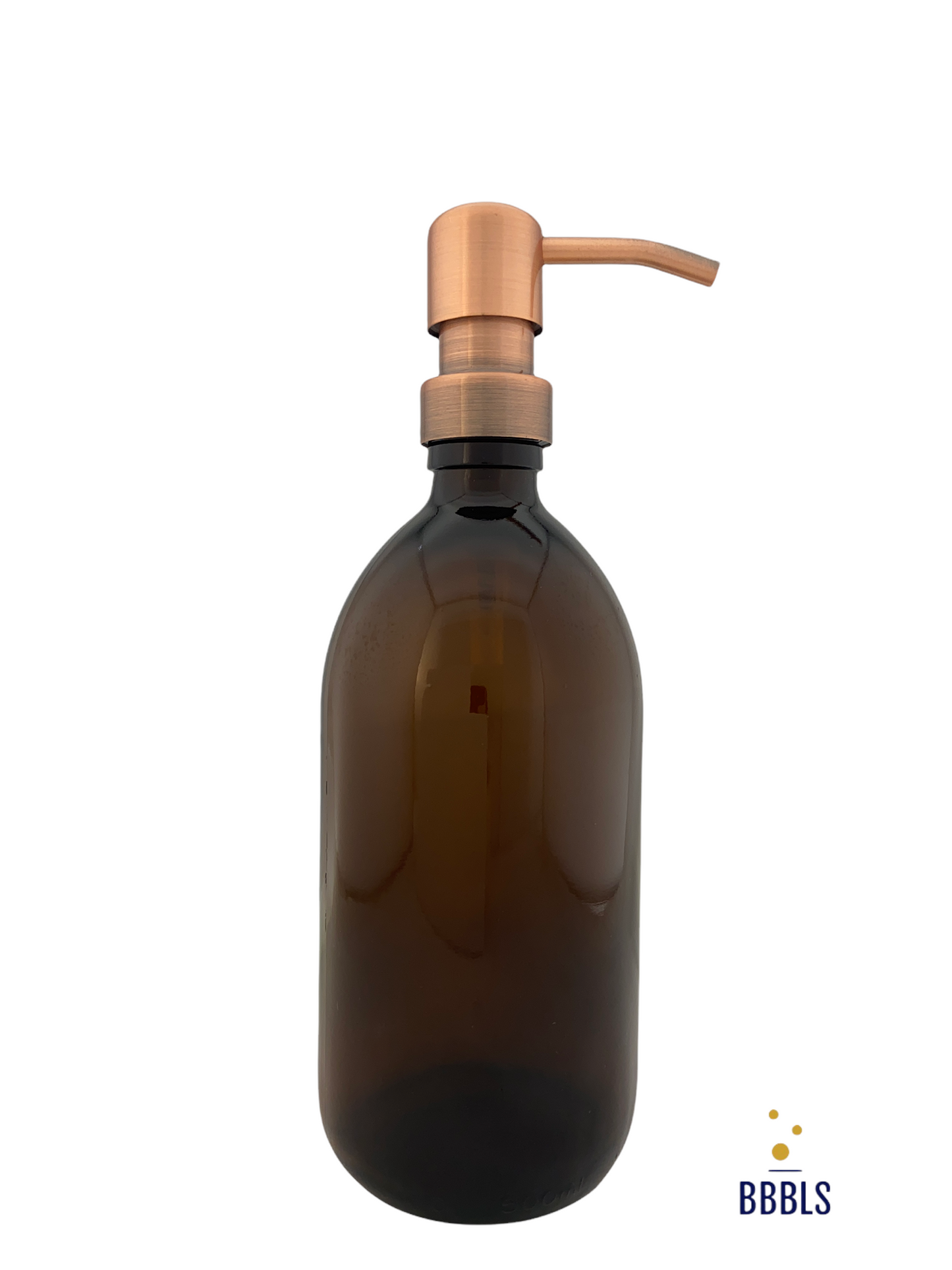 500ml amber glas koperen RVS pomp