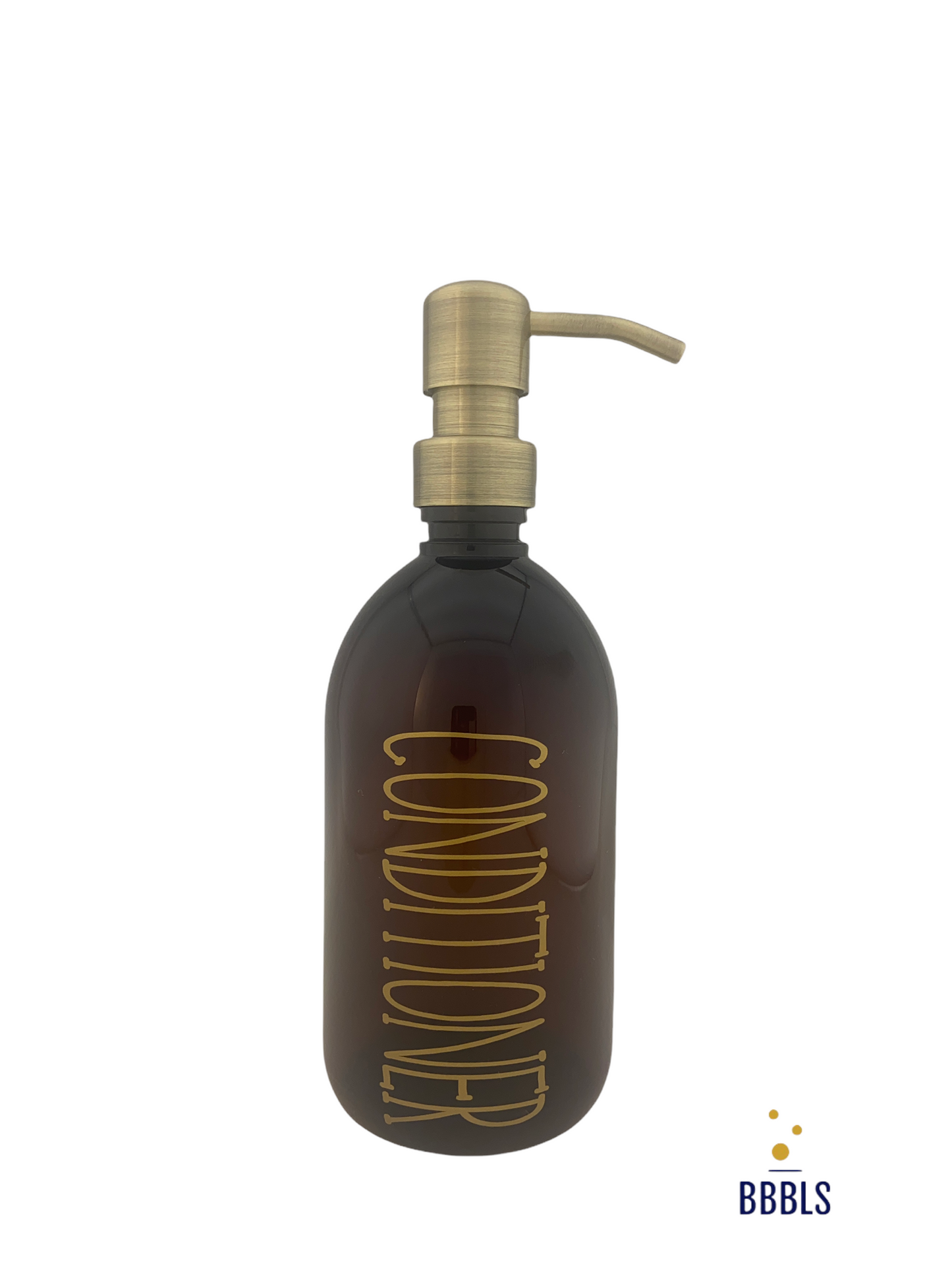 Conditioner 500ml amber PET dispenser met RVS gouden pomp