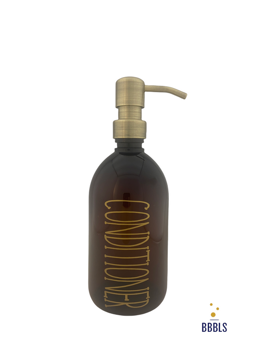 Conditioner 500ml amber PET dispenser met RVS gouden pomp