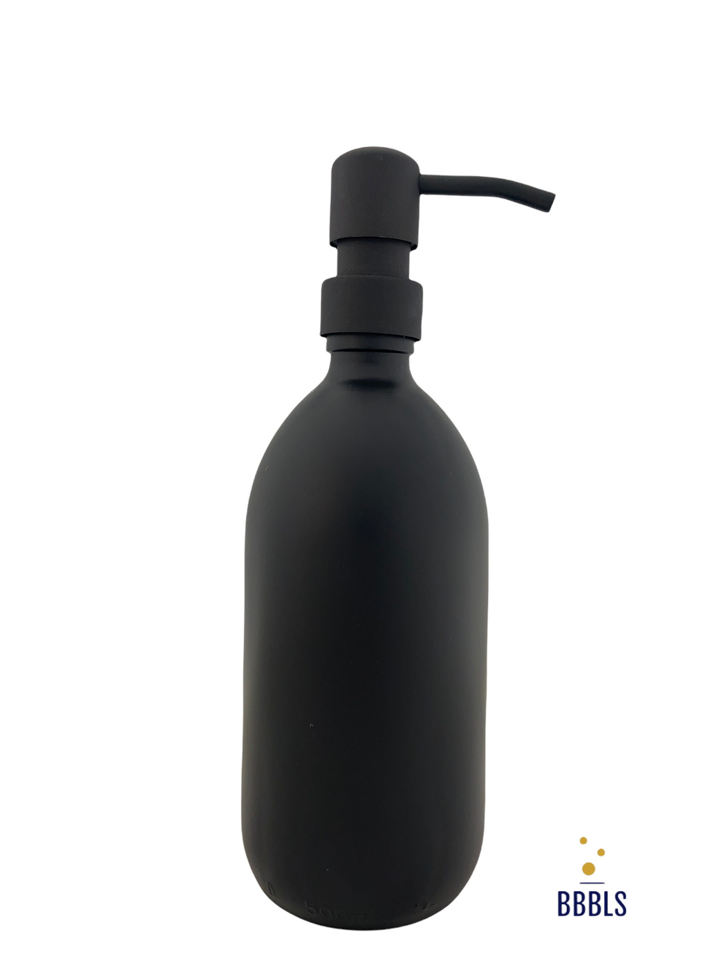 500ml mat zwart glas zwarte RVS pomp