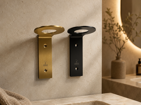 BBBLS® Wandhouder voor Zeepdispenser – RVS/Metaal – Goud of Zwart – 28 mm